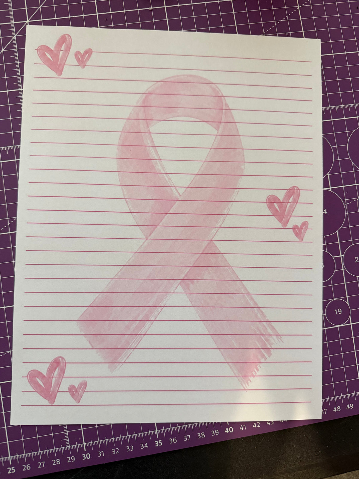 Pink Ribbon Writing Paper