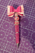 Pink Bow Beaded Pen