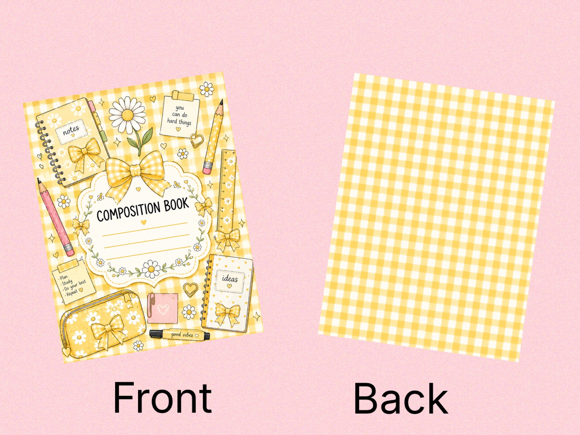 Yellow School Supplies Notebook / Cover