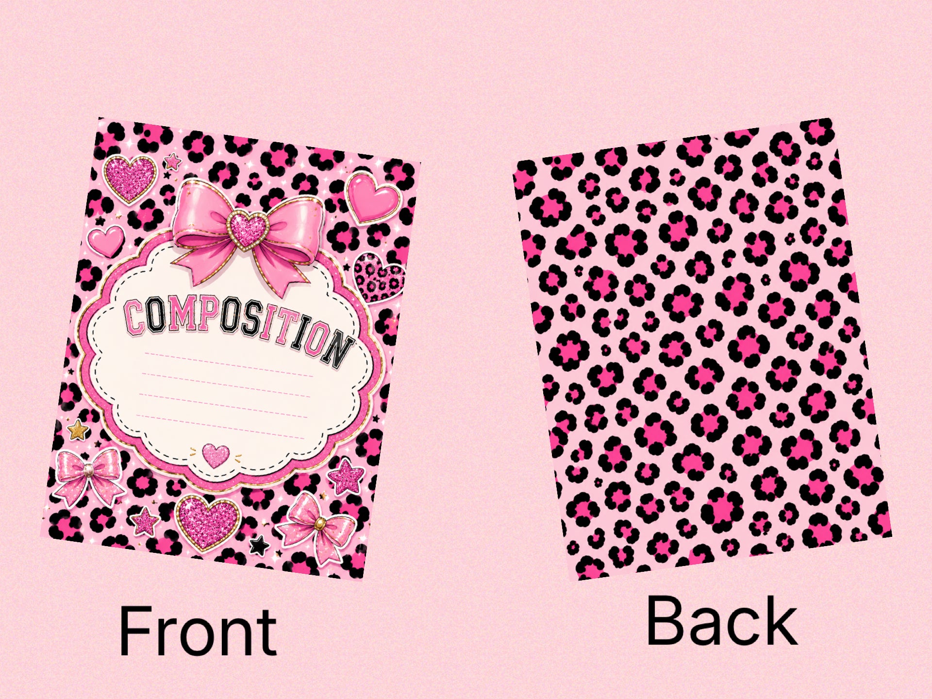 Cheetah Print & Bows Notebook / Cover
