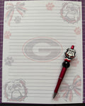 GA Bulldog Writing Paper & Custom Pen